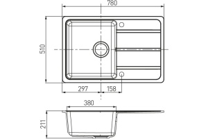 Мойка кухонная AQUATON Аманда серая - 3