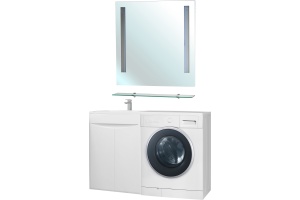 Тумба для комплекта Bellezza Олиссия 120 L, белая, под стиральную машину - 2