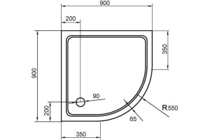 Поддон для душа Cezares SMC R 100x100 см - 2