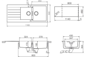 Мойка  Signus 80D  Cristadur пуро - 2
