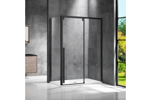 Боковая стенка Vincea Lugano 90х195 черная стекло прозрачное - 2