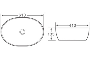 Раковина накладная BelBagno 61 белый (BB1348) - 3