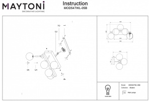 Бра Maytoni Dallas MOD547WL-05B - 2