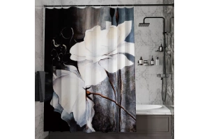 Штора для ванной Wasserkraft Ammer 180х200 рисунок черный