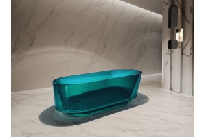 Ванна из полиэфирной смолы Abber Kristall 170х80 бирюзовая без гидромассажа - 3