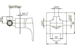 Смеситель для душа Paini Lady 89CR690 С ВНУТРЕННЕЙ ЧАСТЬЮ - 2
