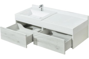 Тумба с раковиной Aquaton Сакура 120 белый-светлое дерево - 2