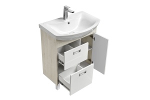 Тумба под раковину Aquaton Бекка 70 белый - светлое дерево - 3