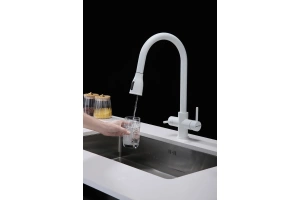 Смеситель для кухни Paulmark Lange белый матовый - 3