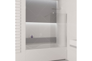 Шторка на ванну  60*150 RGW SC-052 Хром/Прозрачное/10 мм (Easy)