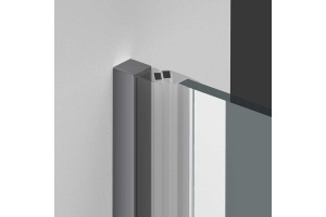 Душевая дверь в нишу Vincea Alpha 90х195 профиль темный хром стекло прозрачное  - 2