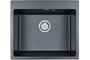 Комплект Мойка кухонная Paulmark Kante PM106052-BLM черный металлик + Смеситель Paulmark Essen Es213011-418 для кухонной мойки, черный металлик - 2