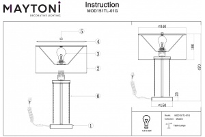 Настольная лампа декоративная Maytoni Impressive MOD151TL-01G - 2