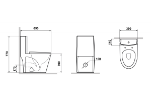 Унинтаз моноблок Laguraty 2100aw - 3