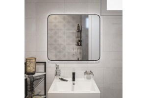 Зеркало DIWO Кострома 80 черное, с подсветкой, прямоугольное, инфракрасный выключатель - 3