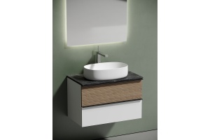 Столешница для ванной комнаты Sancos 80х46 черная - 3