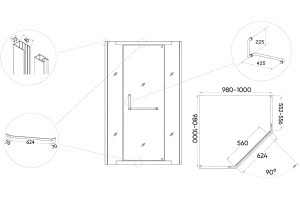 Душевой уголок Veconi Rovigo 100х100, черный (RV36B-100-01-C5) - 3
