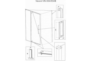 Душевой уголок Veconi Rovigo RV-034 110х70 профиль хром (RV034-11070-01-C7) - 3