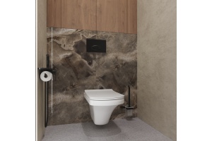 Комплект Унитаз подвесной STWORKI Хальмстад SETK2804-0606-001-1-6000 с микролифтом + Система инсталляции для унитазов STWORKI 510162 с кнопкой смыва 230823 хром матовый - 2