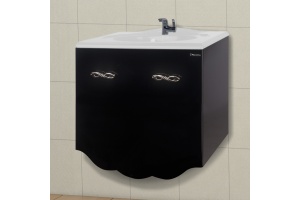 Тумба с раковиной Bellezza Версаль 80 черная 1 внутренний ящик