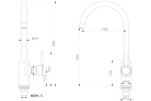 Смеситель Swedbe Selene Plus 8041 для кухонной мойки - 2