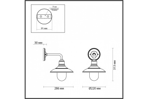 Уличный настенный светильник Odeon Light Nature Campa 4965/1W - 3