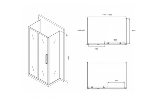 Душевой уголок Abber Schwarzer Diamant (AG30120BH-S90B-S90B) - 2