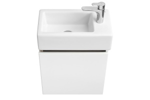 Тумба с раковиной подвесная Aquaton Эклипс 45 R белый-светлое дерево - 2