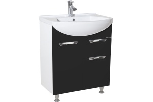 Мебель для ванной Bellezza Альфа 65 черная с ящиком - 2