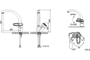 Смеситель Bravat Loop F7124182CP для кухонной мойки - 2