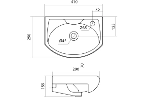 Мебельная раковина Stella Polar Азов 40 белый - 3