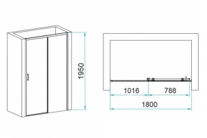 Душевая дверь RGW Passage PA-017B 180х195 профиль черный стекло прозрачное - 2