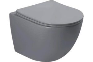 Унитаз подвесной SantiLine SL-5005MG с микролифтом, серый матовый