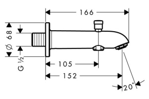 Излив для ванны Hansgrohe  15.2 см (13423000) - 2