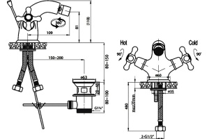 Смеситель Cezares Retro C BS1 02 для биде - 2