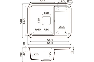 Мойка кухонная Omoikiri Tasogare 65 leningrad grey - 3