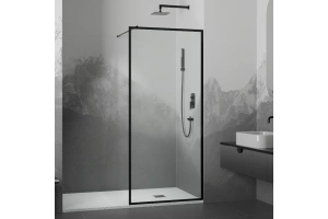 Душевая перегородка RGW Walk In WA-012B 80х200 профиль черный стекло прозрачное