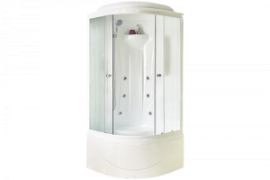 Душевая кабина Royal Bath 90х90 белая стекло матовое с гидромассажем