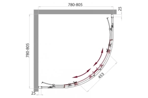 Душевой уголок BelBagno Sela 80х80 хром (SELA-R-2-80-P-Cr) - 3