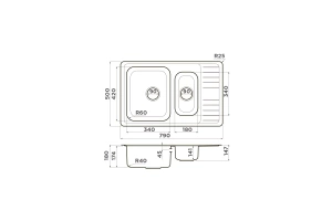 Мойка кухонная Omoikiri Sagami нержавеющая сталь (4993733) - 2