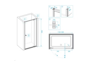 Душевая дверь RGW Passage PA-02 120х185 профиль хром стекло прозрачное - 3