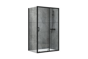 Душевой уголок ABBER Schwarzer Diamant 100х100 профиль черный (AG30100B-S100B-S100B)