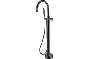 Смеситель напольный Boheme Uno черный глянцевый