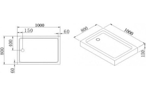 Поддон для душа Cezares Tray прямоугольный 100/80, акриловый - 3
