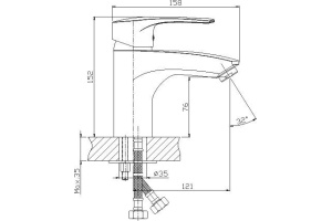 Смеситель для раковины Rossinka  хром (T40-15) - 2
