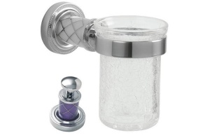 Стакан для зубных щеток настенный Boheme Murano хром с фиолетовым