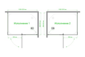 Душевой уголок Royal Bath HPVD 120х90 профиль черный стекло прозрачное - 3