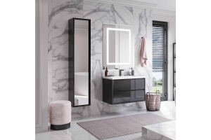 Комплект мебели Aquaton Римини 100 черный глянец