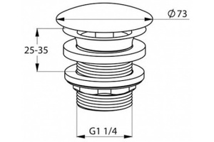 Донный клапан для раковины Kludi Plus 1042805-00 - 2