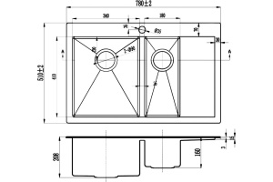 Мойка кухонная Zorg Inox R 5178-2-L - 2